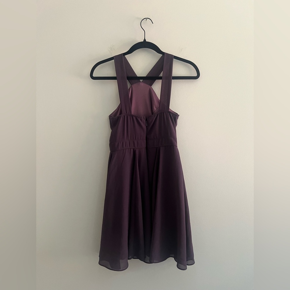 Lulus XS Plum Purple Cross-Back Skater Dress Fit & Flare Cocktail Party Wedding - Picture 6 of 6